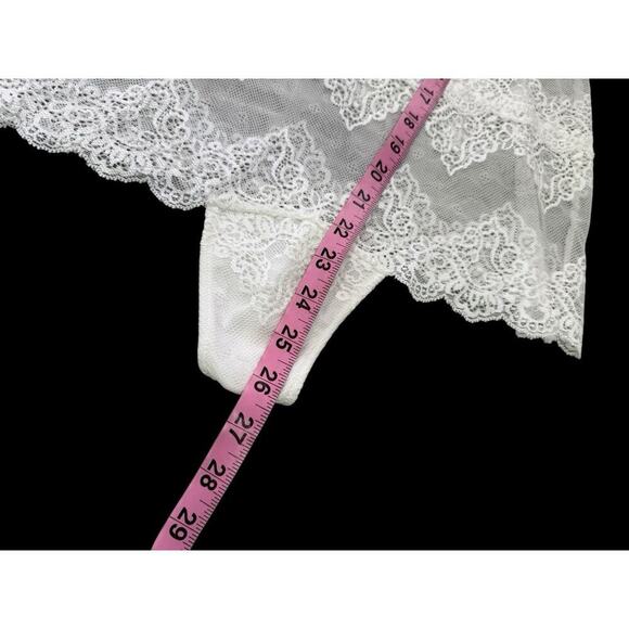 Only Hearts Lingerie White Lace So Fine Lace Cheeky Bodysuit Bridal Womens M - Picture 11 of 11